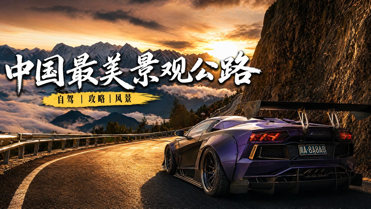 高清动漫跑车视频-中国最美景观公路自驾